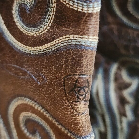 Ariat Boots Womens Size 6B Brown Leather Western Cowboy ATS Square Toe - Picture 10 of 14